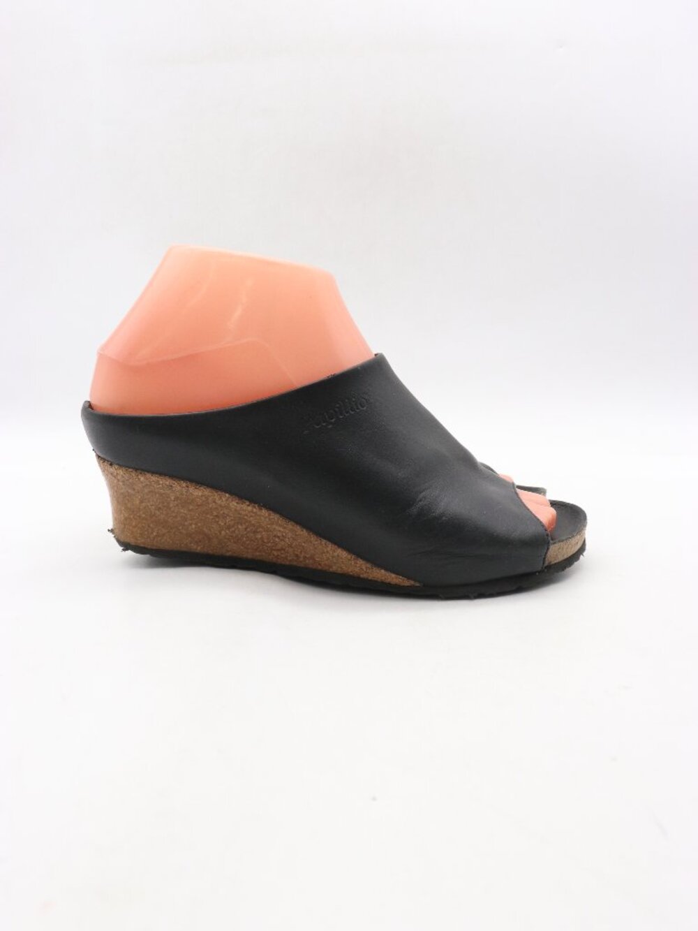 Birkenstock Papillio Women's EU 36 US 5 Black Leather Wedge Sandals Open Toe